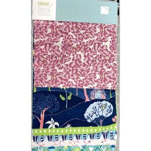 Blend Fabric Garden Party Katy Tanis 6 Cotton Fabrics Raccoon Floral Deer